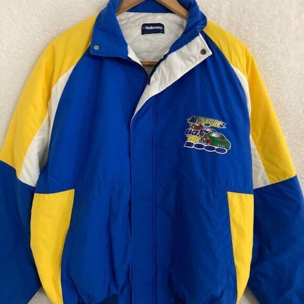 Vtg Daytona Beach Race Week 2000 Bomber Jacket Mens L Nascar Puffer USA Made